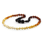 Baltic Amber Teething Necklace. Baroque Rainbow 5mm - XB54R2