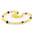 Baltic amber baby necklace with onyx, 32cm