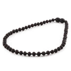 Baltic Amber Teething Necklace. Baroque Black 5mm - XB54BM