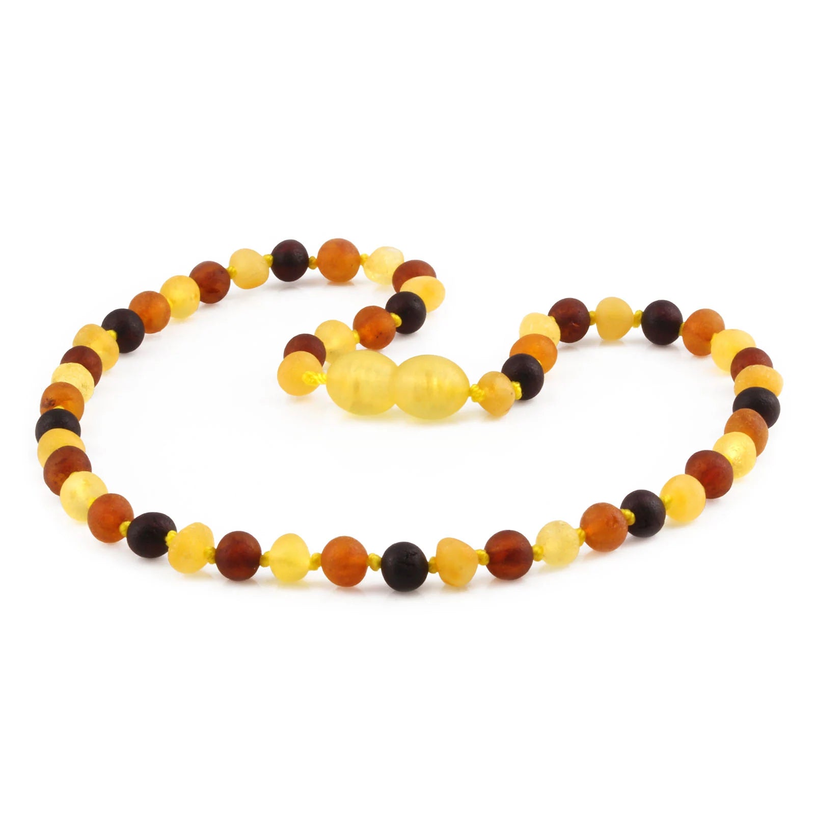 Baltic Amber Teething Necklace. Baroque Multicolour 5mm - XB54M1M