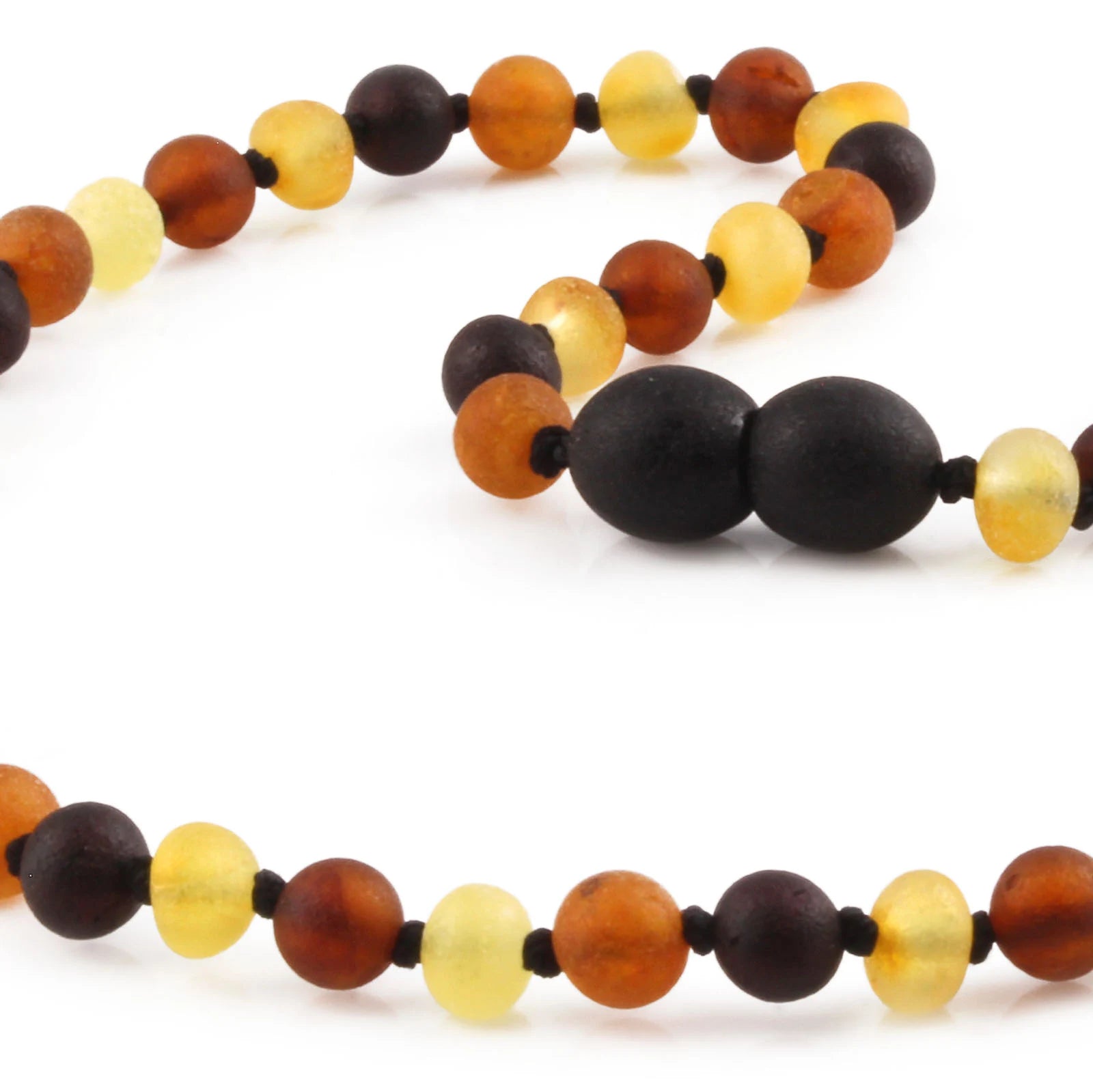 Baltic Amber Teething Necklace. Baroque Multicolour 5mm - XB54M2M