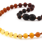 Baltic Amber Teething Necklace. Baroque Rainbow 5mm - BA27