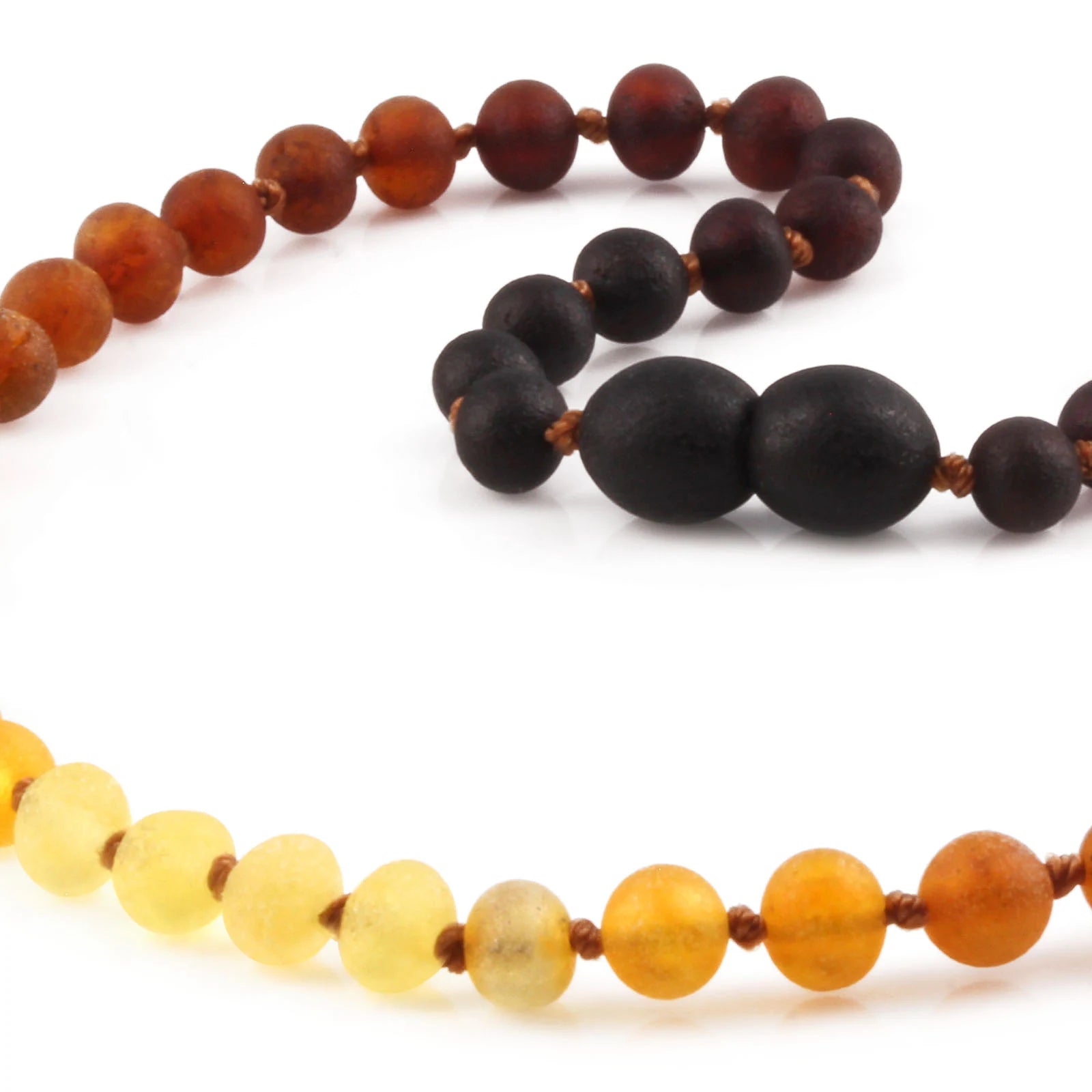 Baltic Amber Teething Necklace. Baroque Rainbow 5mm - XB54R2M