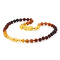 Rainbow Baltic amber baroque baby necklace, 32cm