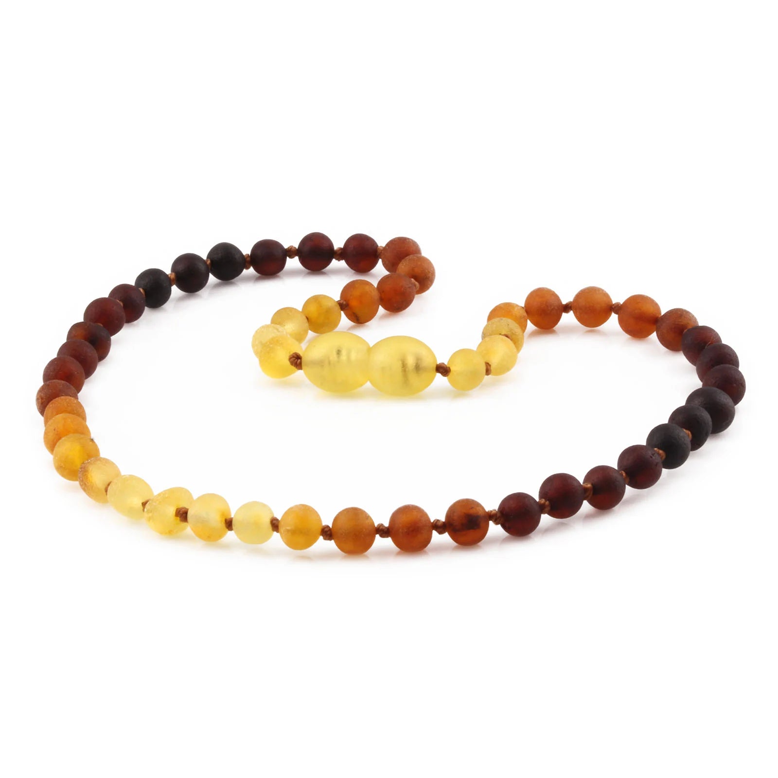 Baltic Amber Teething Necklace. Baroque Rainbow 5mm - XB54RA1M
