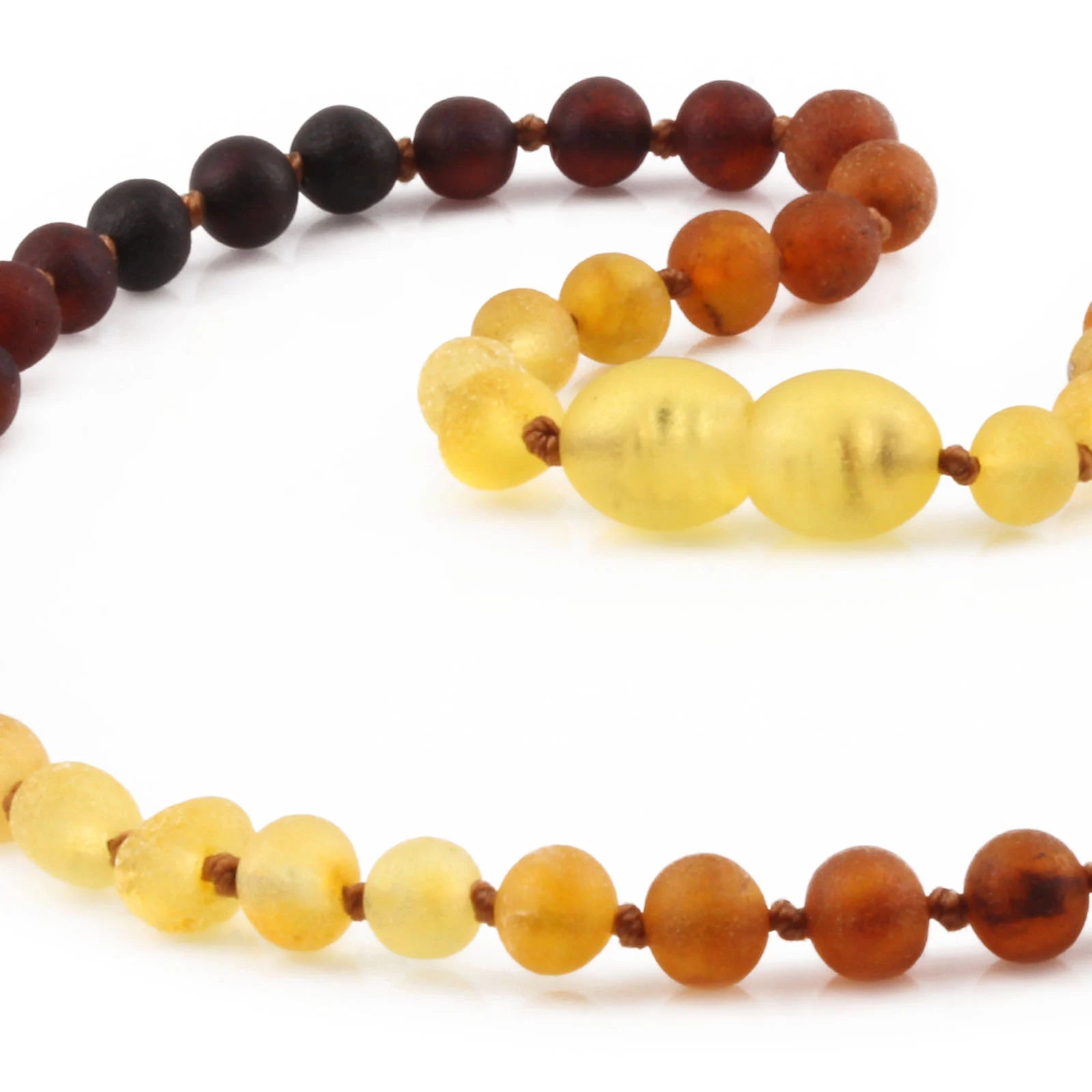 Baltic Amber Teething Necklace. Baroque Rainbow 5mm - XB54RA1M