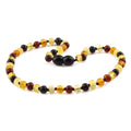 Baltic Amber Teething Necklace. Baroque Multicolour 5mm - XB54M2