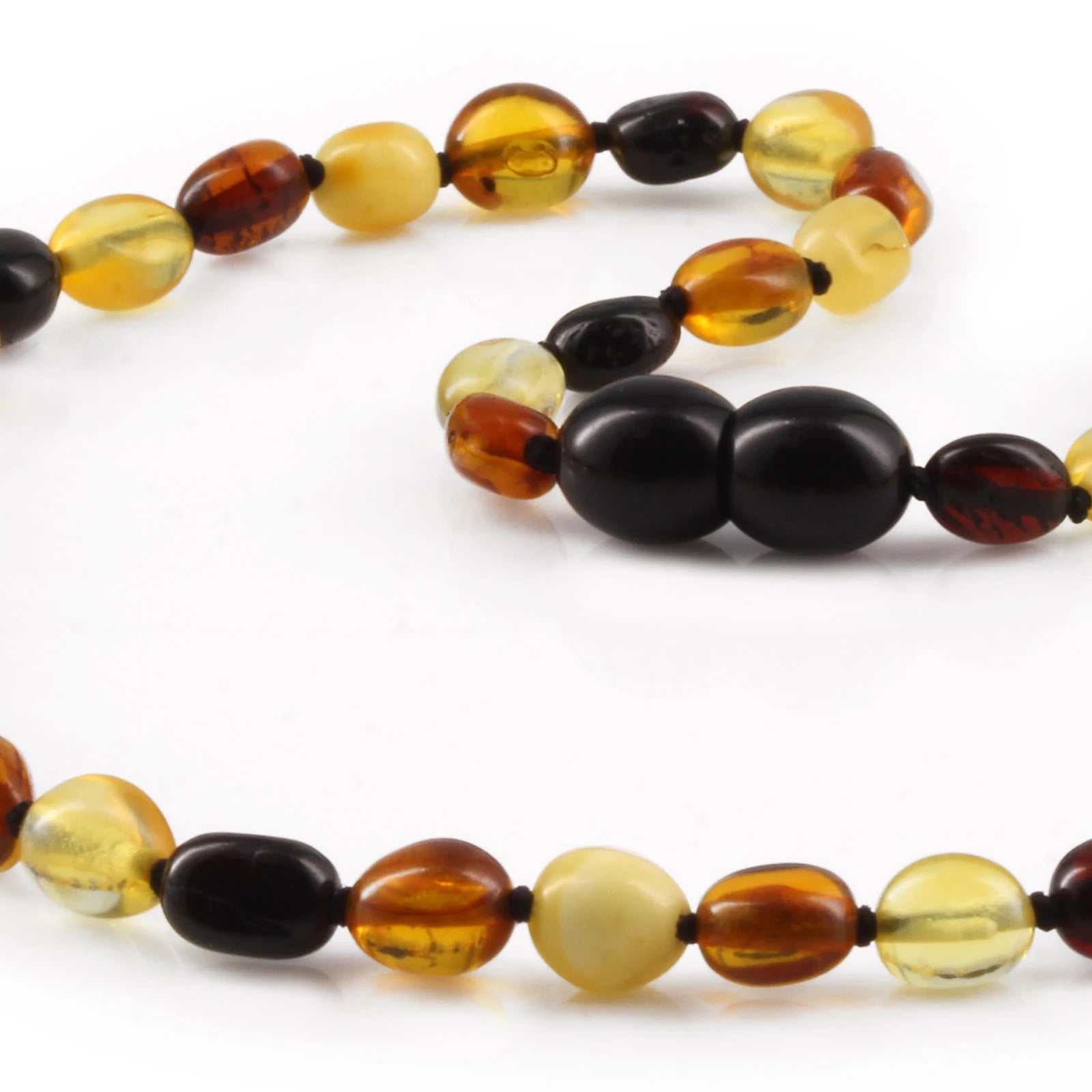 Baltic Amber Teething Necklace. Olive Multicolour 5mm - XO54M2
