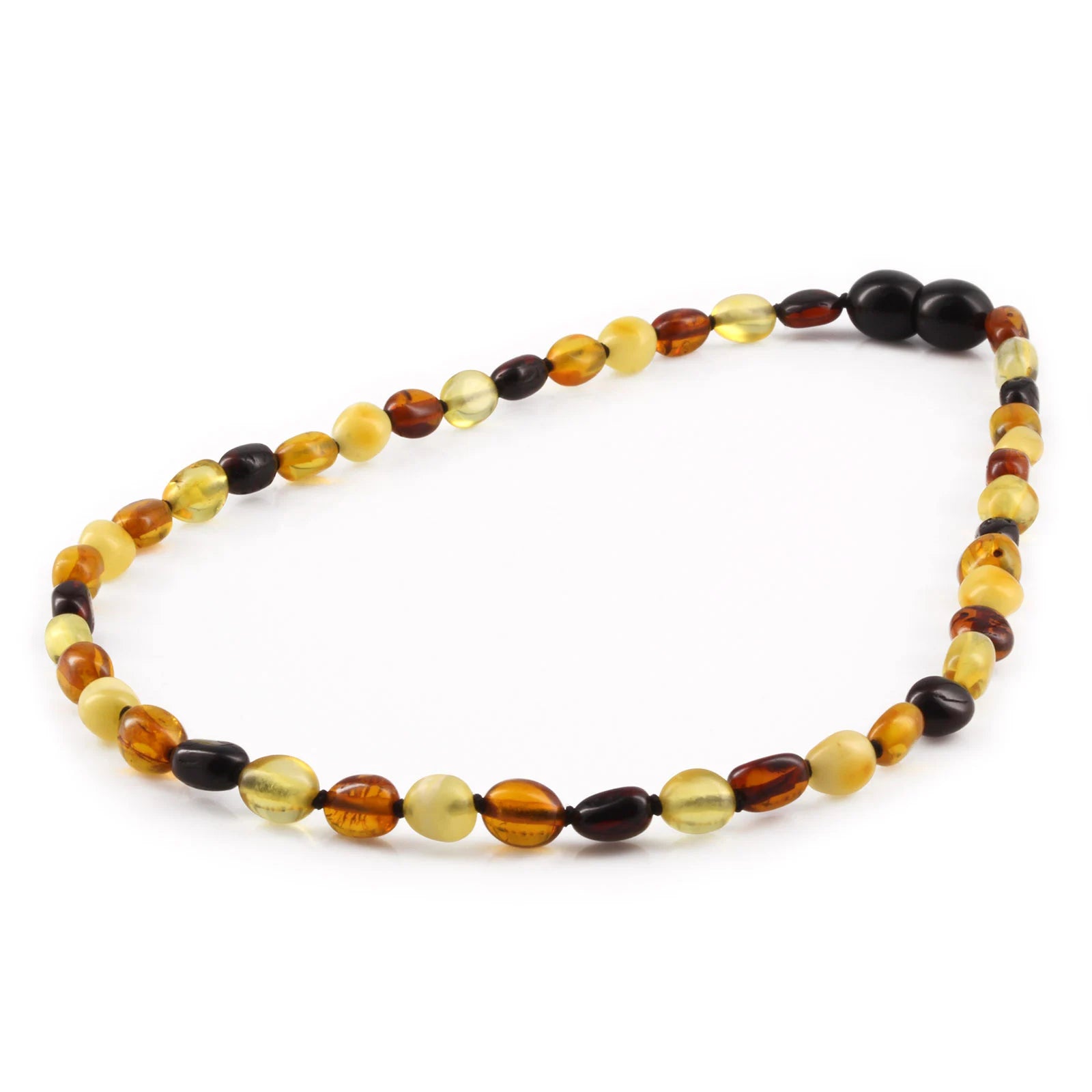 Baltic Amber Teething Necklace. Olive Multicolour 5mm - XO54M2