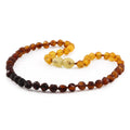 Rainbow Baltic amber baroque baby necklace, 32cm