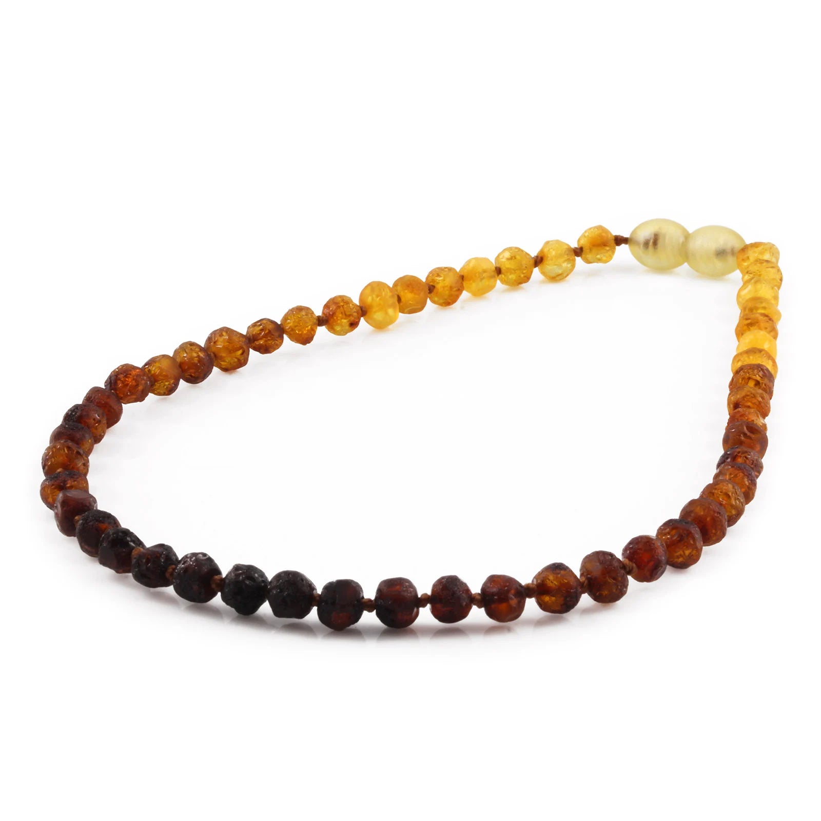 Baltic Amber Teething Necklace. Baroque Rainbow 5mm - XB55R1-RAW