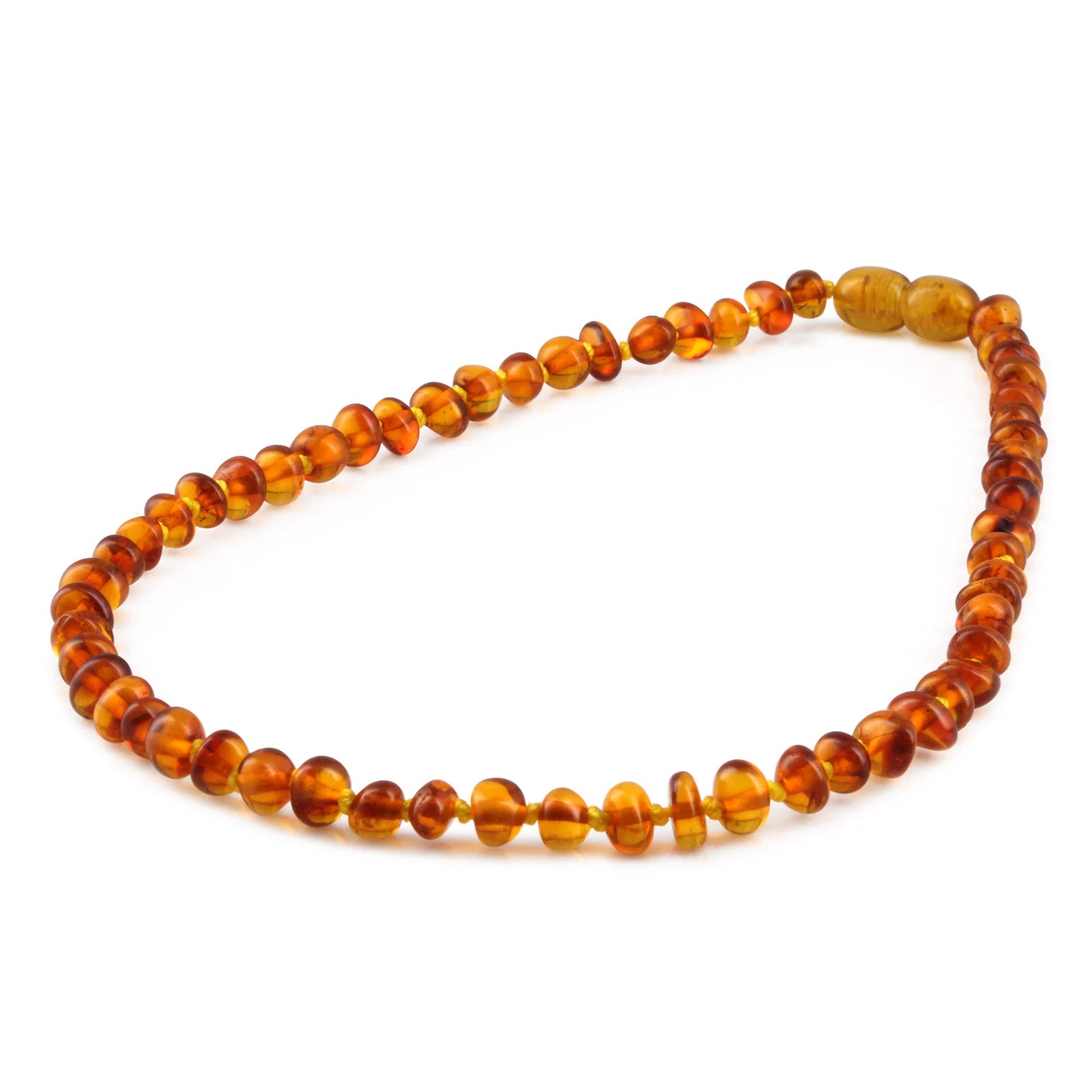 Baltic Amber Teething Necklace. Baroque Light Cognac 5mm - XB54LC