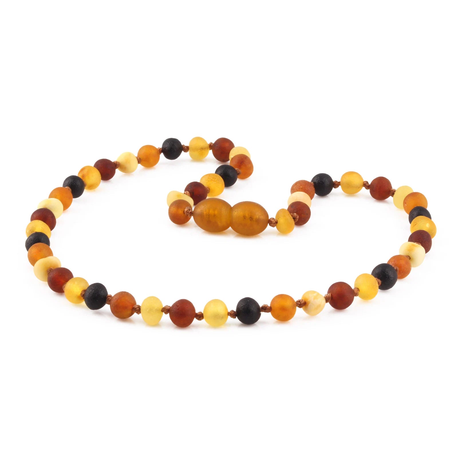 Baltic Amber Teething Necklace. Baroque Multicolour 5mm - XB54MM