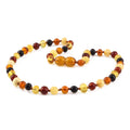 Multicolour Baltic amber baroque baby necklace, 32cm