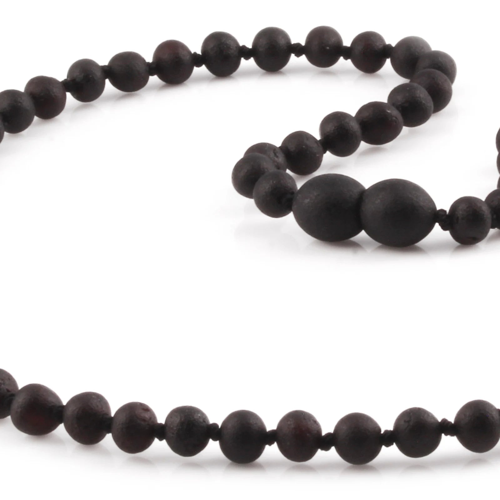 Adult Baltic Amber Necklace. Baroque Black 5mm - XB54BM