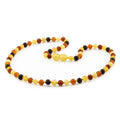 Multicolour Baltic amber baroque adult necklace, 42cm