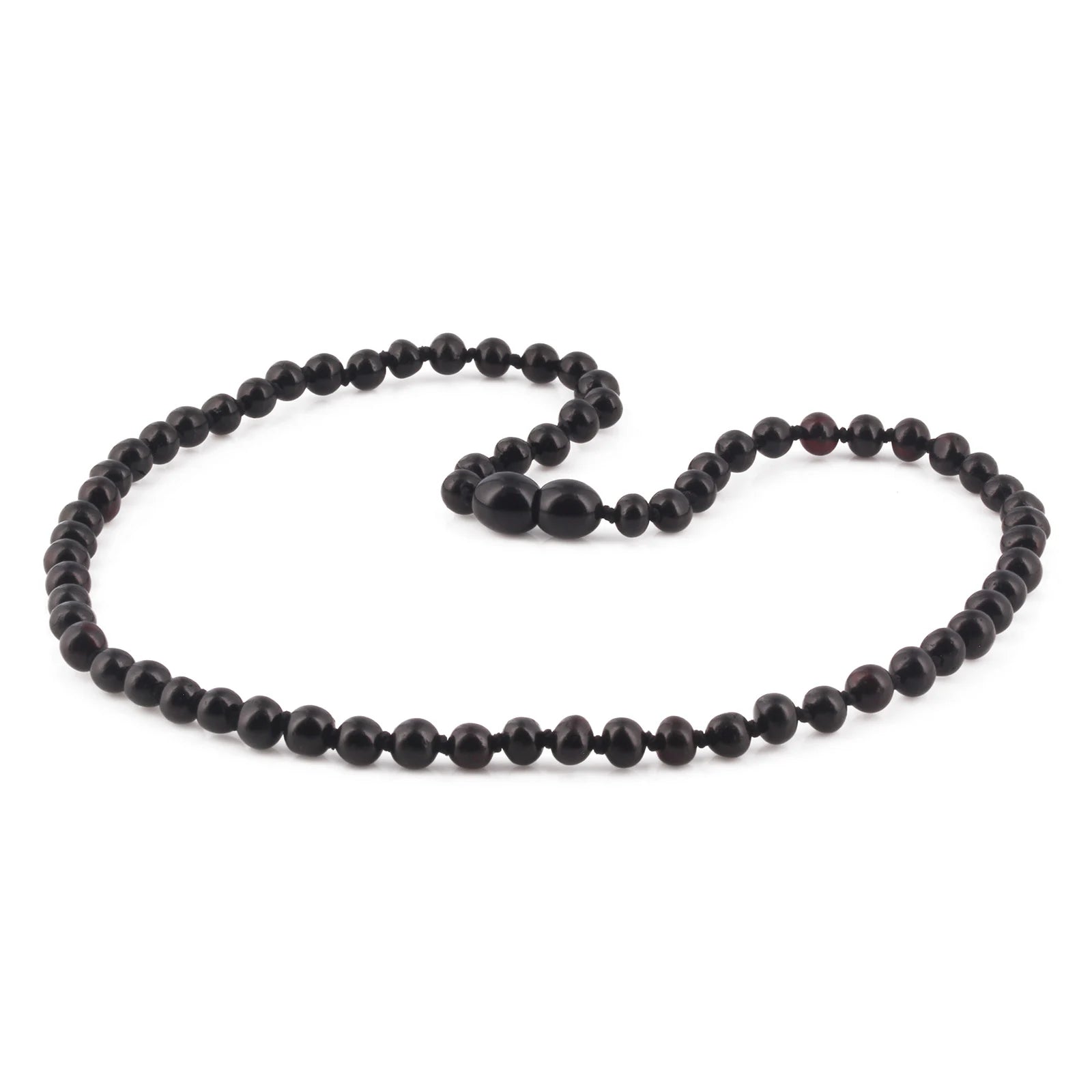 Adult Baltic Amber Necklace. Baroque Black 5mm - XB54B