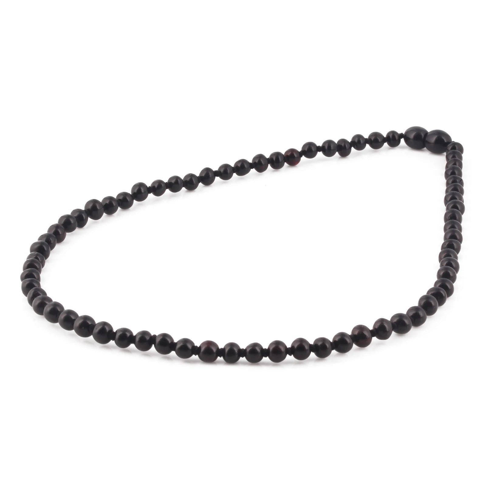 Adult Baltic Amber Necklace. Baroque Black 5mm - XB54B