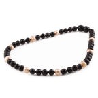Baltic Amber Teething Necklace with Freshwater Pearl. Baroque 6mm - P3