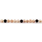 White Freshwater Pearl Kids Necklace with Baltic Amber 6mm - P4