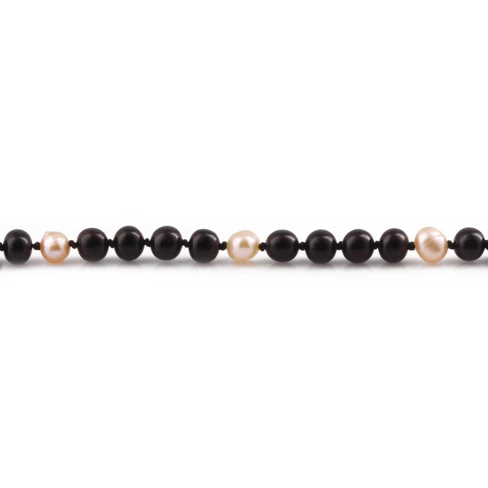 Baltic Amber Teething Necklace with Freshwater Pearl. Baroque 6mm - P3
