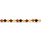 Natural Baltic Amber Junior Necklace. Baroque Multicolour 5mm - XB54M2M