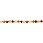 Natural Baltic Amber Junior Necklace. Baroque Multicolour 5mm - XB54M