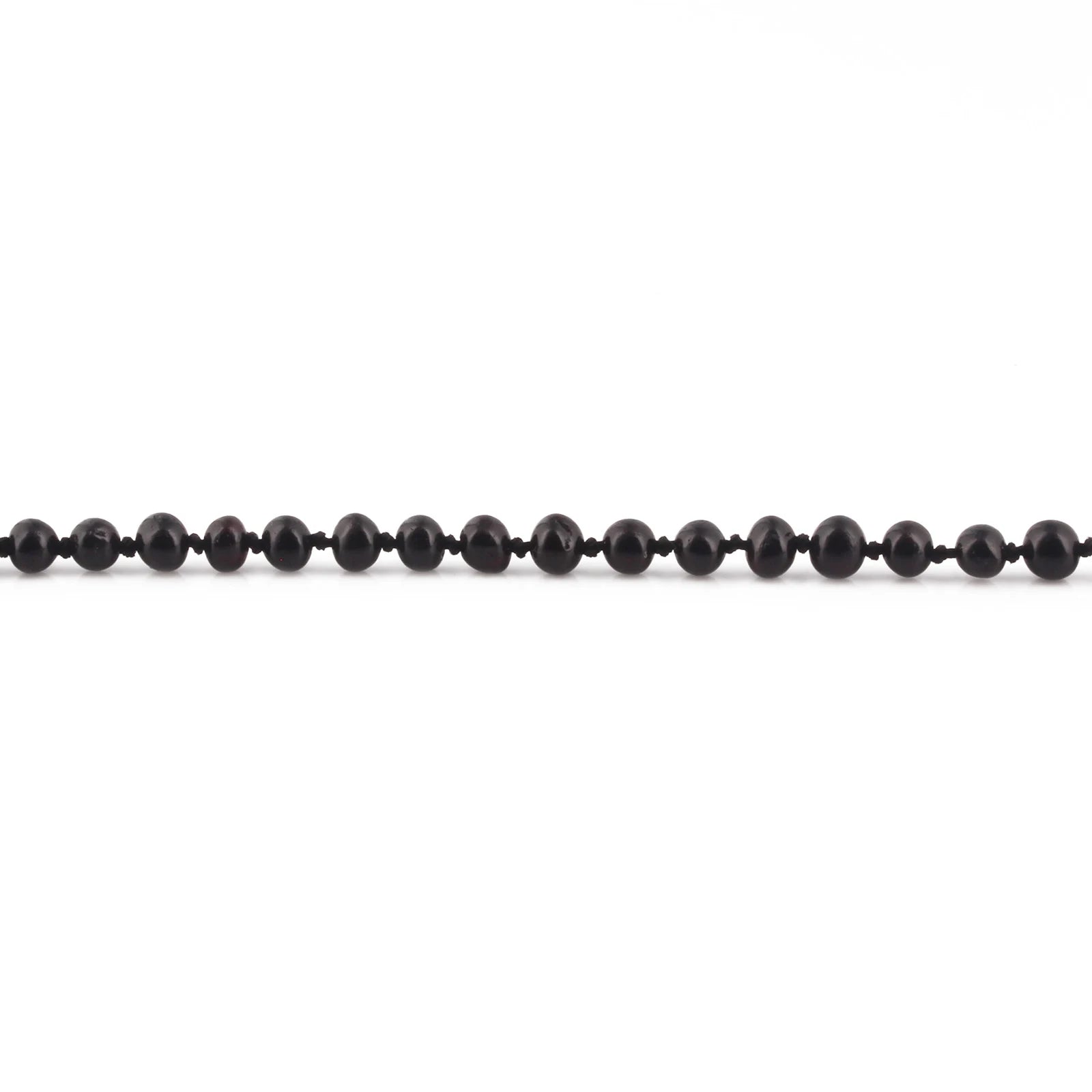 Natural Baltic Amber Junior Necklace. Baroque Black 5mm - XB54B