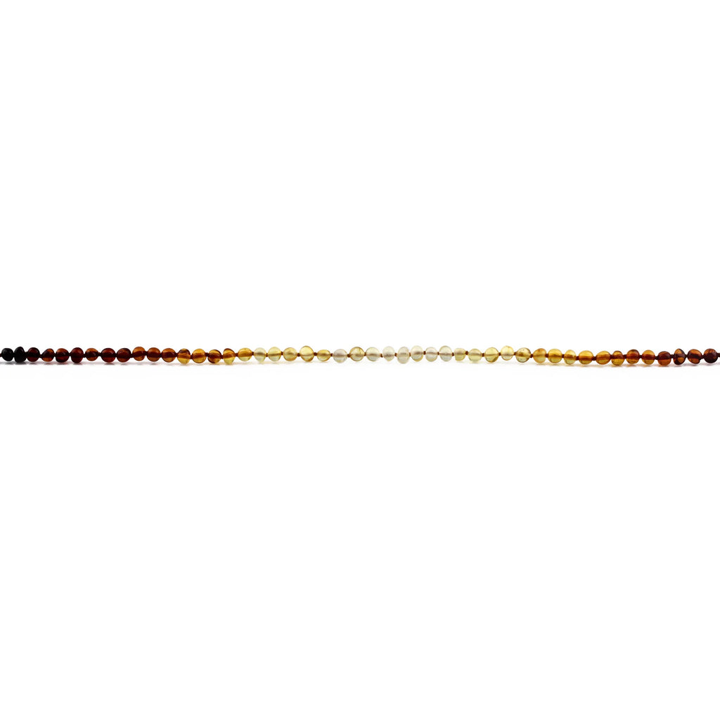 Baltic Amber Teething Necklace. Baroque Rainbow 5mm - XB54R2