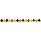 Baltic Amber Teething Necklace with Blue Tiger Eye. Baroque 4mm - LE514 V2