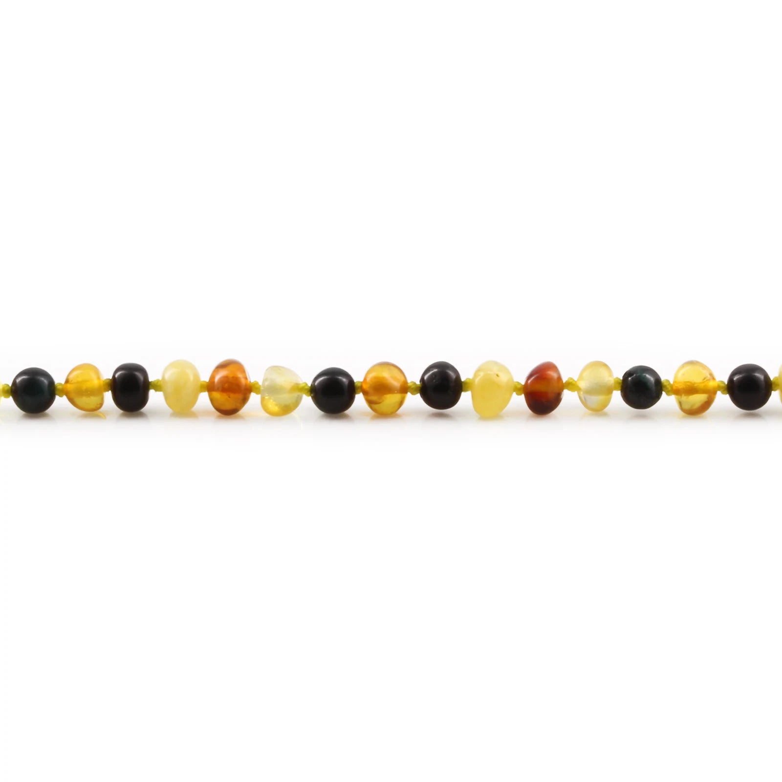 Baltic Amber Teething Necklace with Blue Tiger Eye. Baroque 4mm - LE514 V2