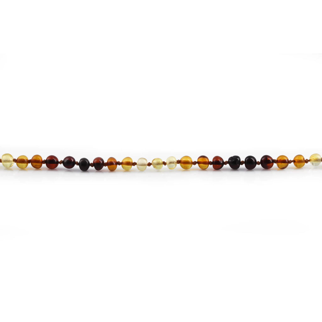 Baltic Amber Teething Necklace. Baroque Rainbow 5mm - XB54RA1
