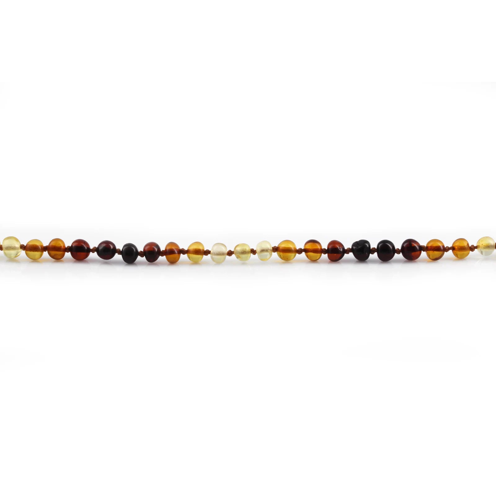 Baltic Amber Teething Necklace. Baroque Rainbow 5mm - XB54RA1