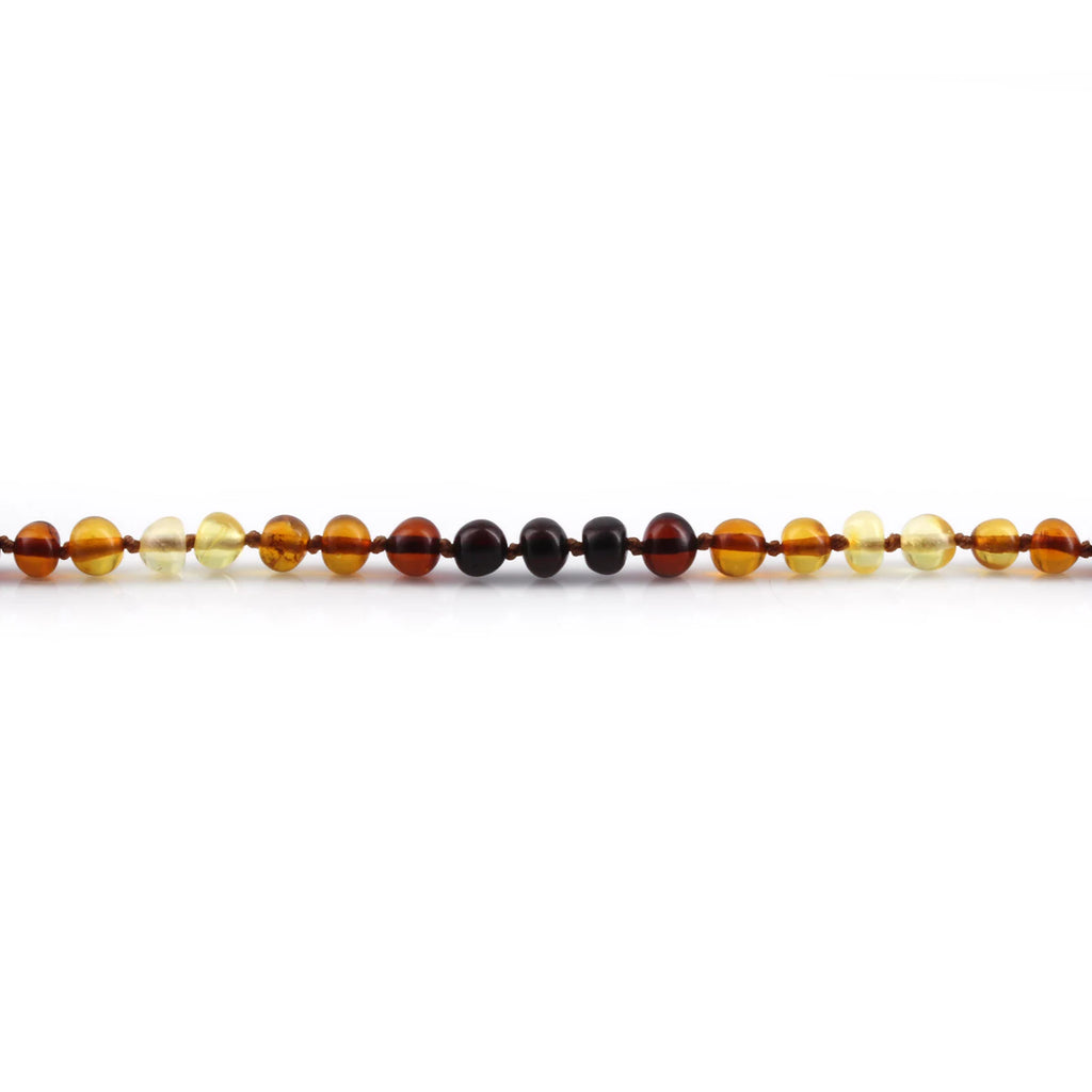 Baltic Amber Teething Necklace. Baroque Rainbow 5mm - XB54RA2