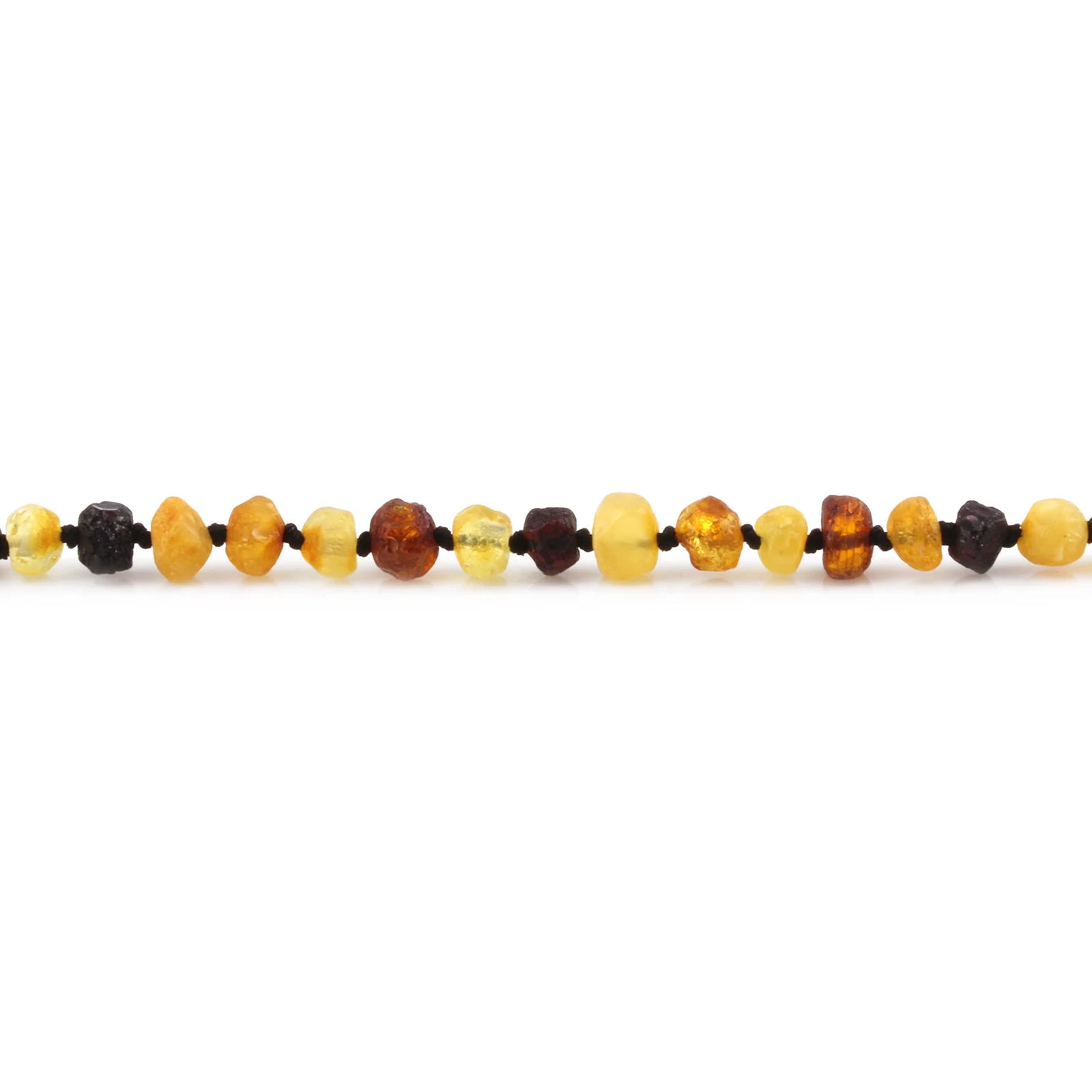 Baltic Amber Teething Bracelet. Baroque Multicolour 5mm - XB54M2-RAW