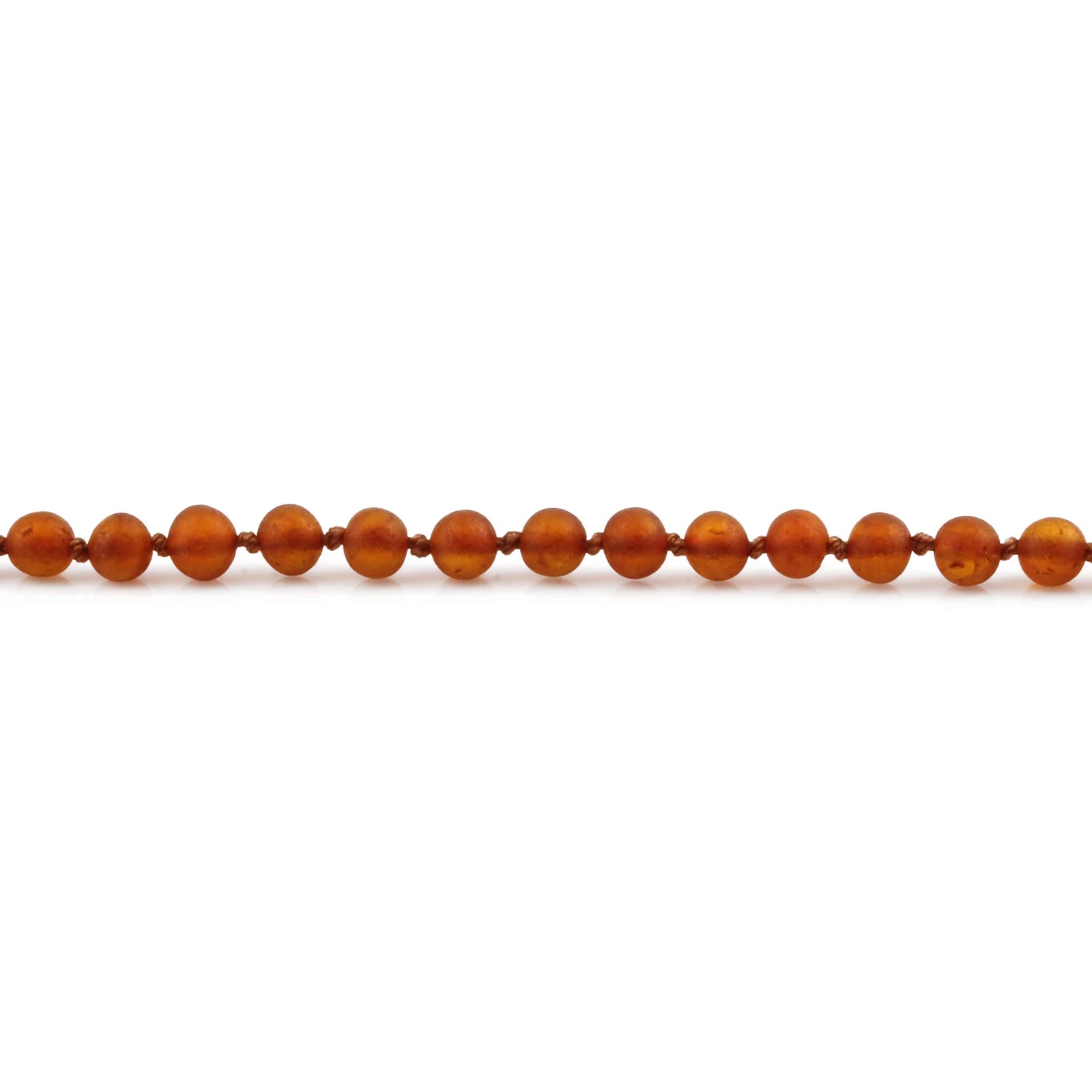 Baltic Amber Teething Bracelet. Baroque Light Cognac 5mm - XB54LCM