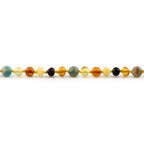 Baltic Amber Teething Bracelet with Lake Blue Imperial Jasper. Baroque 5mm - LE474