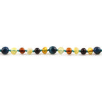 Baltic Amber Teething Bracelet with Blue Tiger Eye. Baroque 5mm - LE463 V2