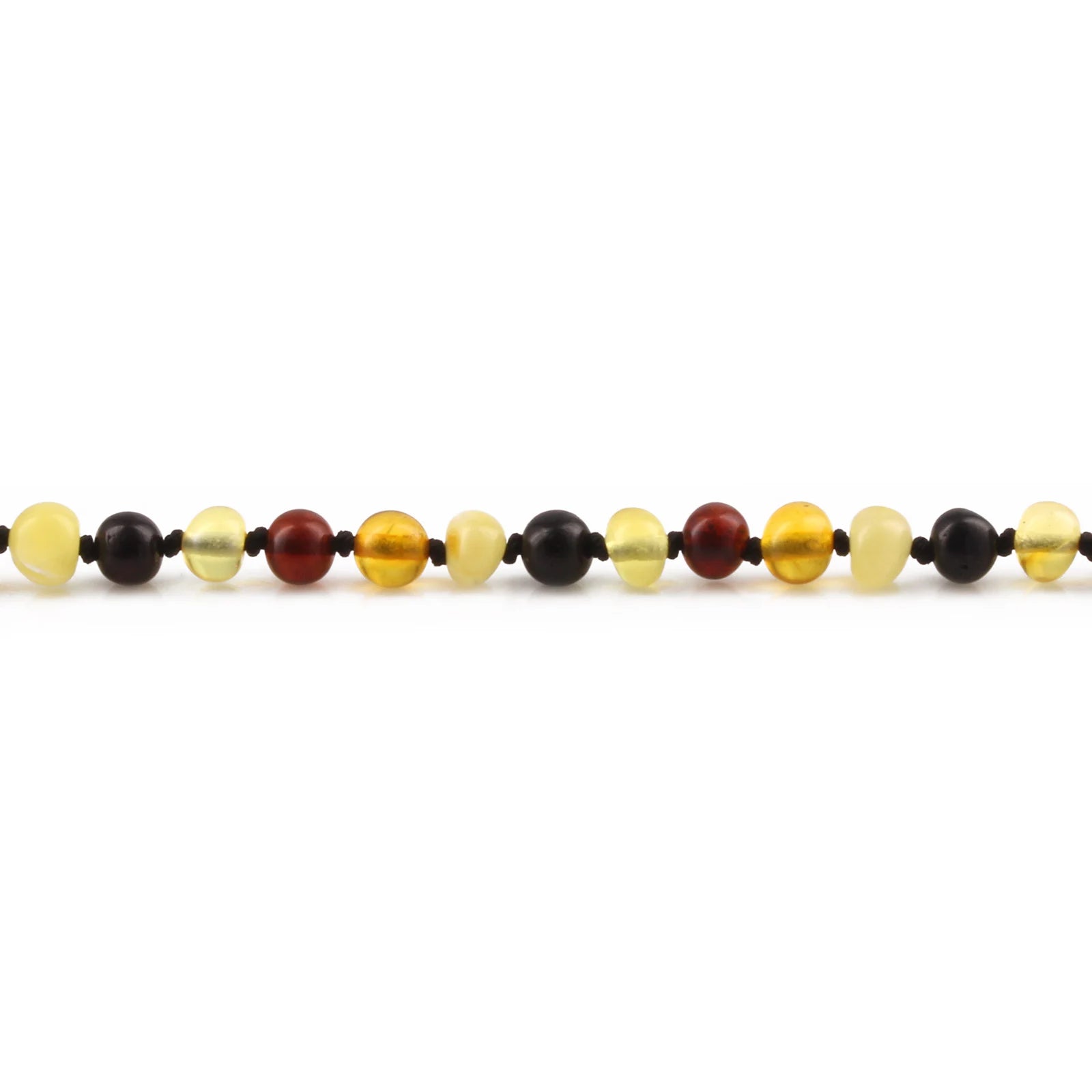Baltic Amber Teething Bracelet. Baroque Multicolour 5mm - XB54M2