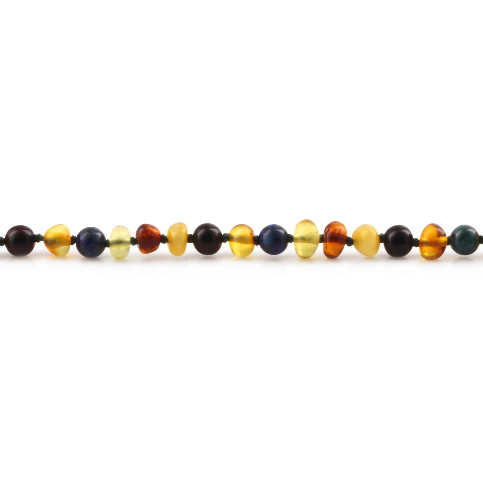 Baltic Amber Teething Bracelet with Azurite. Baroque 4mm - LE467 V2