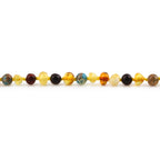 Baltic Amber Teething Necklace with Lake Blue Imperial Jasper. Baroque 4mm - LE474-S