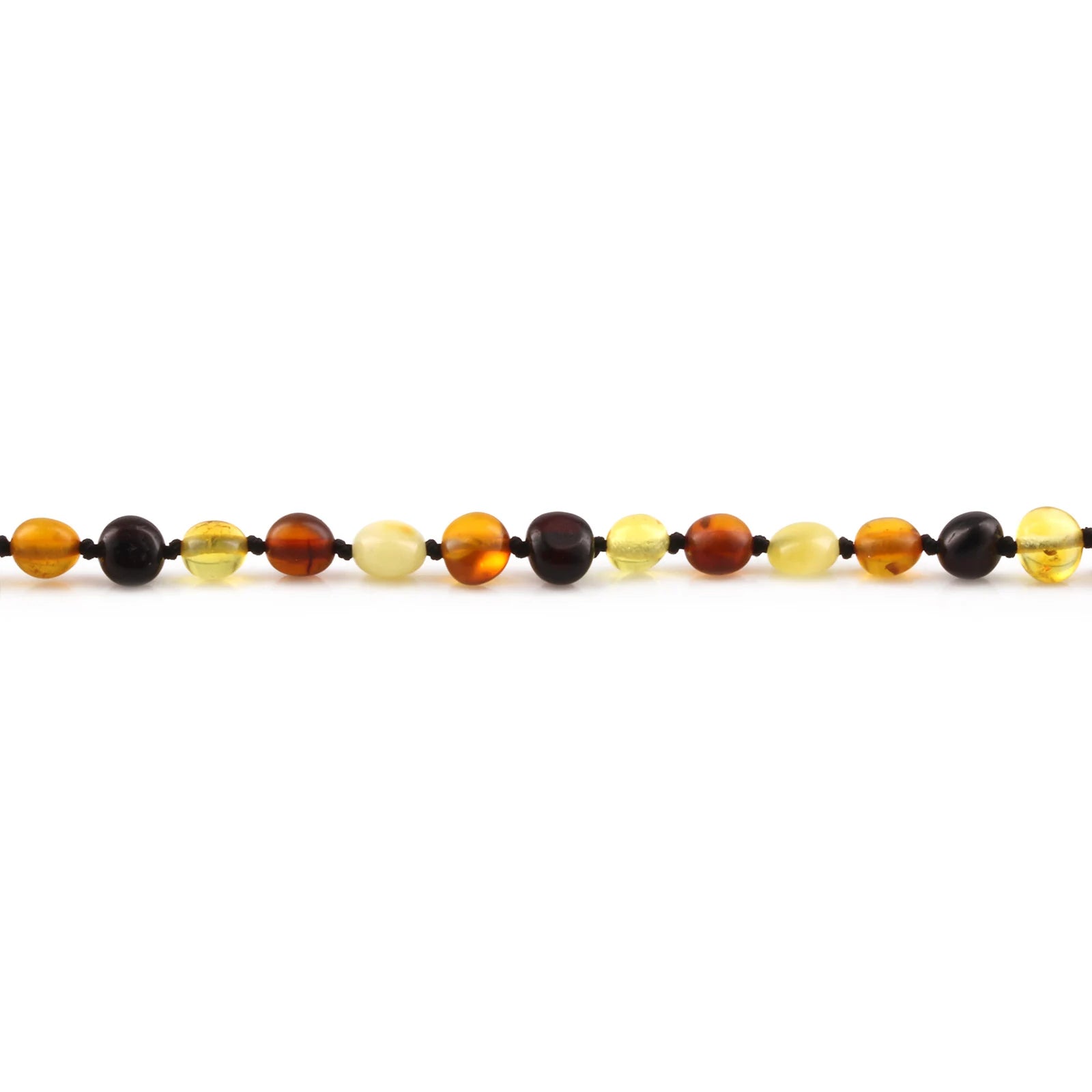 Baltic Amber Teething Bracelet. Side Drill Multicolour 6mm - XS64M2
