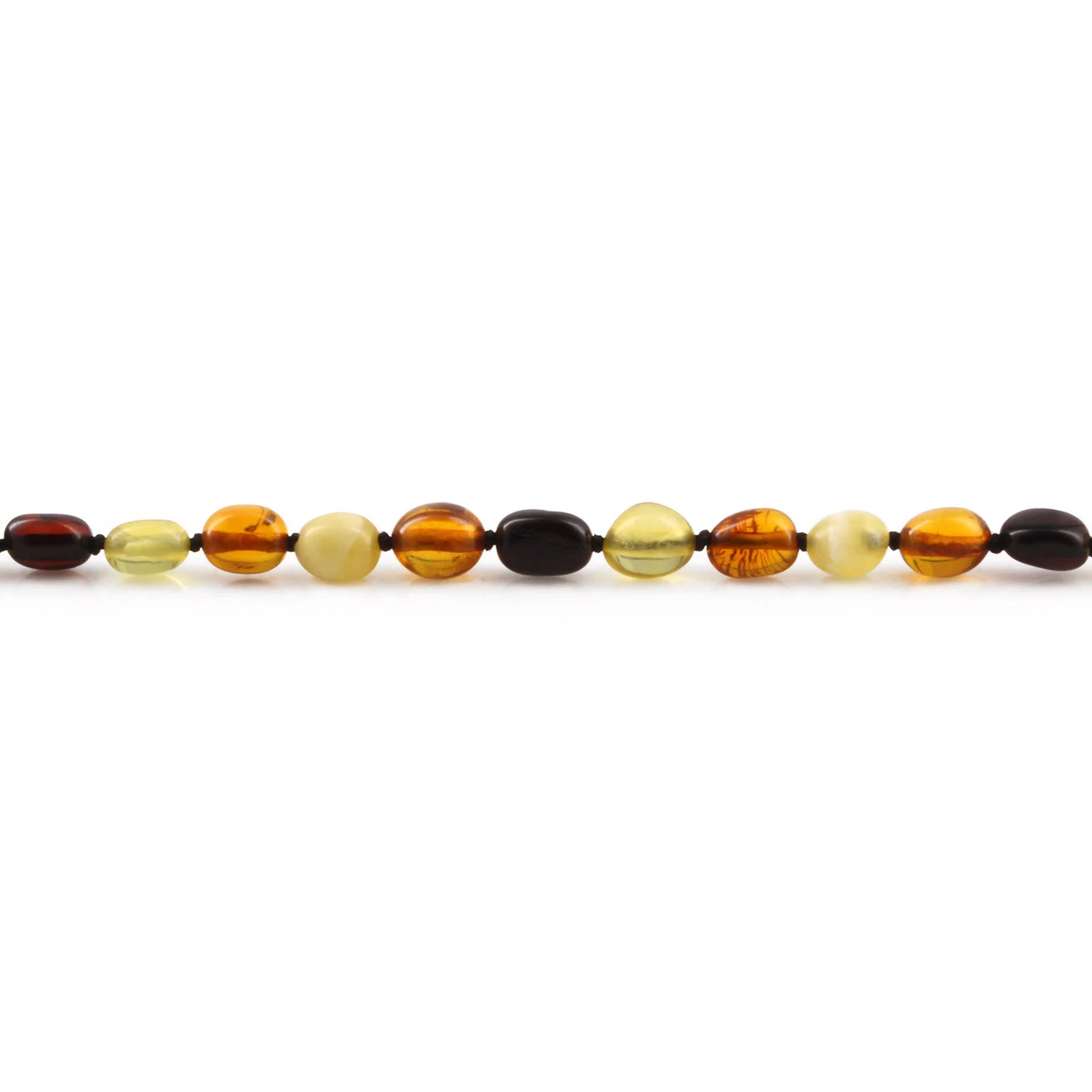 Baltic Amber Teething Necklace. Olive Multicolour 5mm - XO54M2