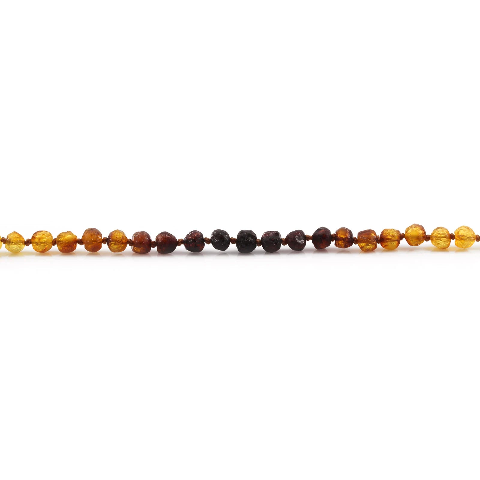 Baltic Amber Teething Necklace. Baroque Rainbow 5mm - XB55R1-RAW