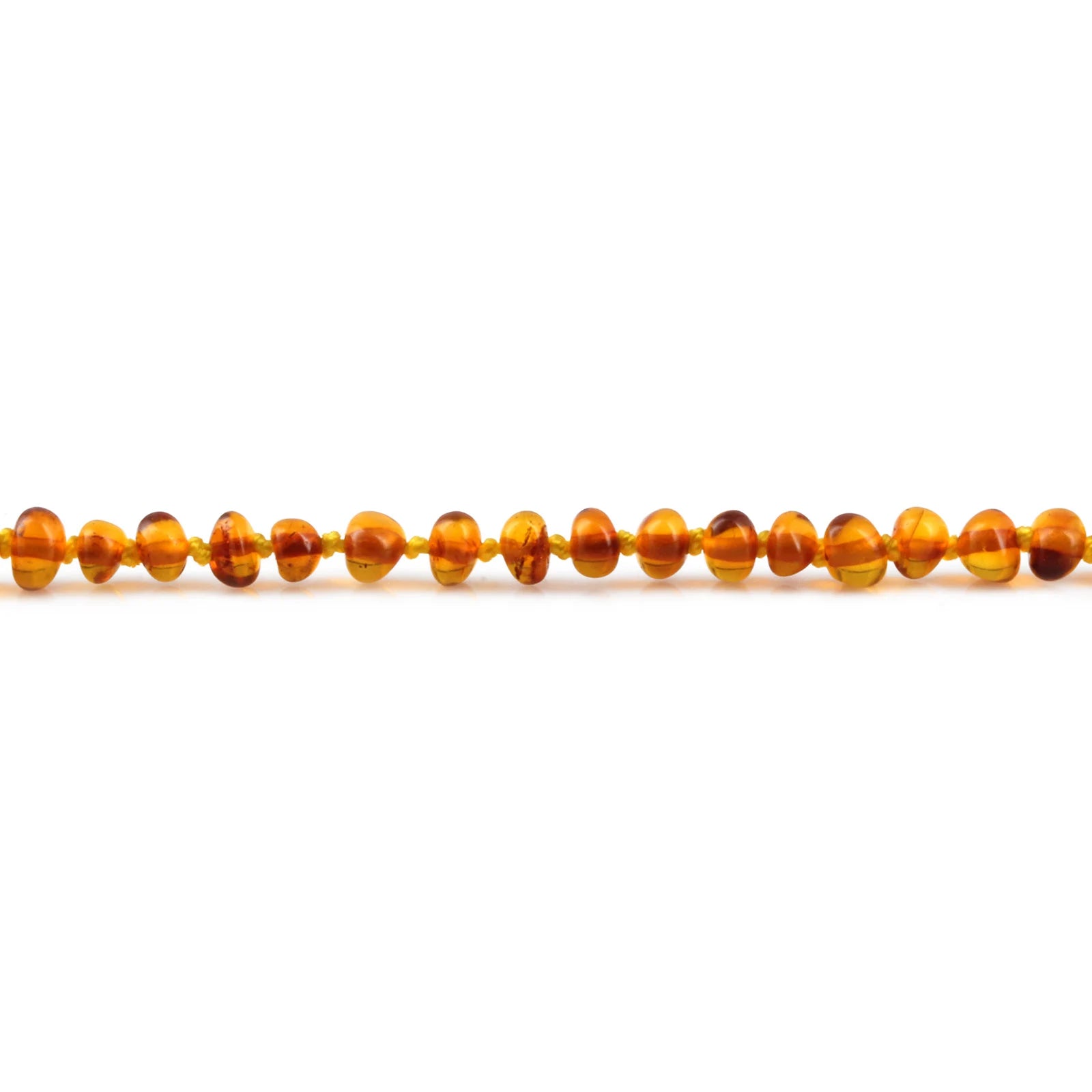 Baltic Amber Teething Necklace. Baroque Light Cognac 5mm - XB54LC