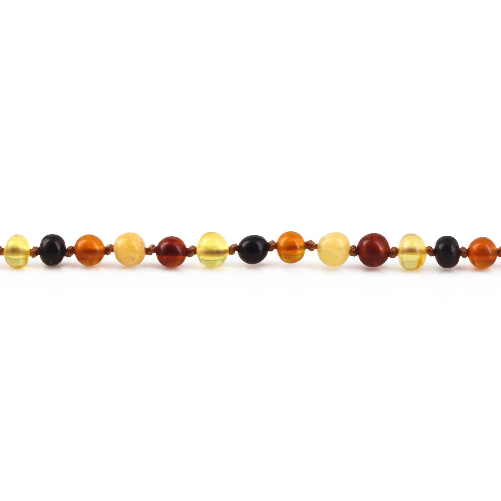 Baltic Amber Teething Bracelet. Baroque Multicolour 5mm - XB54M
