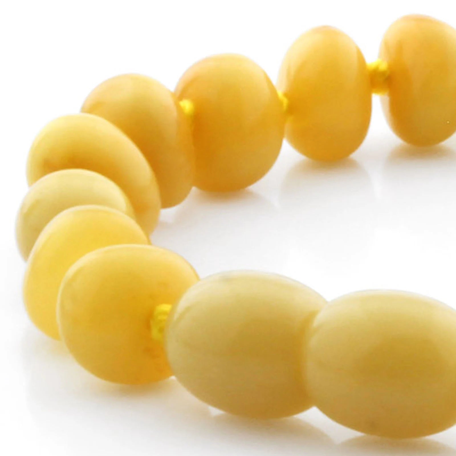 Baltic Amber Teething Bracelet. Baroque Milky Orange 5mm - BA78