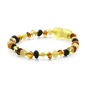 Multicolour Baltic amber baroque baby bracelet, 15cm