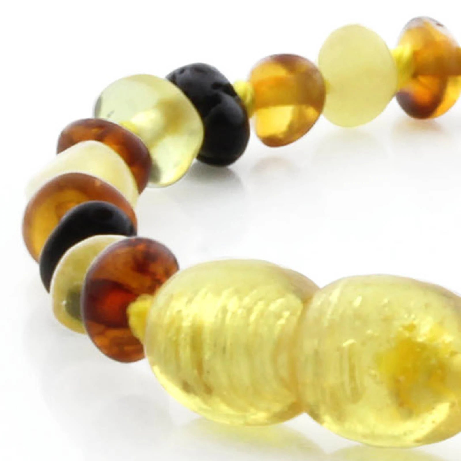 Baltic Amber Teething Bracelet. Baroque Multicolour 4mm - BA110