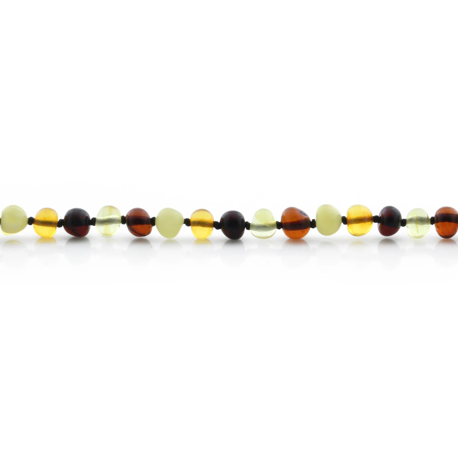 Baltic Amber Teething Bracelet. Baroque Multicolour 5mm - BA81